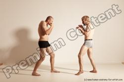 Underwear Martial art Man - Man White Moving poses Athletic Short Blond Dynamic poses Academic